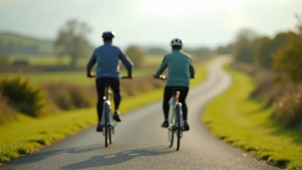 Cyclist preparing to start their first ride on the greenway with scenic background
