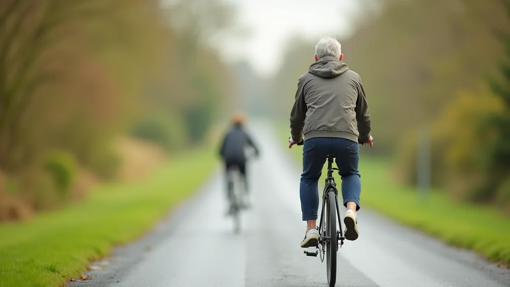 Cyclist riding safely in different weather conditions on Greenway